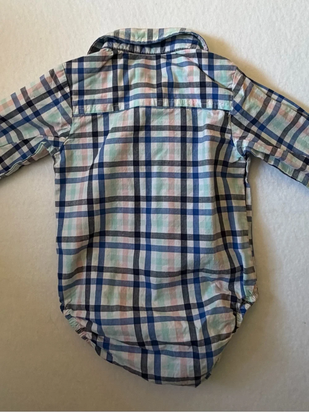 Just One You By Carter's Multicolor Plaid Button-Up Long Sleeve Size 3 Months